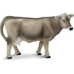 Safari Ltd. Brown Swiss Cow Figurine - Detailed 5.25" Plastic Model Figure - Fun Educational Play Toy for Boys, Girls & Kids Ages 3+