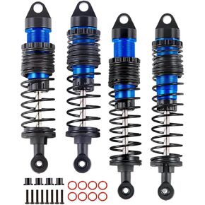 Full Aluminum Big Bore RC Shocks Absorber Damper Upgrades Part for 1/10 Slash/Stampede/Rustler/Bandit VXL 4X4 2WD,Front Rear Assembled Full Metal Shocks,4PCS Navy Blue