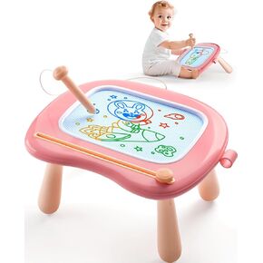 Magnetic Drawing Board for Kids, Learning Doodle Board Toys for Toddlers Age 1-2, Educational Toys for 1-3 Year Old Girl Christmas Birthday Gifts, Baby Toys 12-18 Months (Pink)
