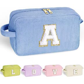 YOOLIFE Personalized Girls Gifts - Teen Girl Gifts Trendy Stuff 5 6 7 8 9 10 Year Old Girl Birthday Gift Monogram Purple Make Up Bag Makeup Bag Cosmetic Bag Girls Sister Gift for Women Purple Letter S