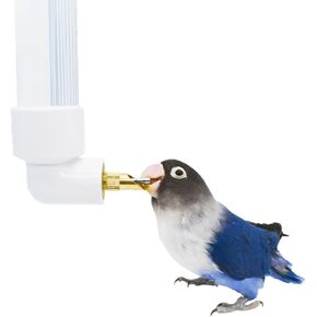 Parrot Water Dispenser Automatic Bird Water Feeder Suspended Bird Cage Drinking Fountain Plastic Drinker Waterer with Cleaning Brush for Parakeet Budgie Cockatiel Lovebirds 4.4 Oz