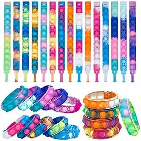 Pop Bracelet Fidget Toy, 30Pcs Multi-Color Bracelet Popular Wristband Fidget Watch is Suitable for Children and Adults Stress and Anxiety Relief Wristband