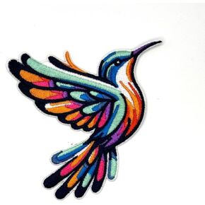 Hummingbird Patch | Embroidered Cute Bird Nice Birds Applique Appliques Iron On/Sew On Patches for Holes, Clothing, Jeans, Hat, Backpacks, Hats, Jackets, Clothes (/, 3.5")