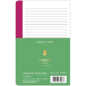 Emily Ley Simplified System Notes Refill, Lined, 5 3/8" x 8 1/2", Undated
