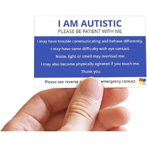 PinMaze Autism Alert ADHD Awareness Autistic Emergency Contact Pocket Insert (2 Pcs)