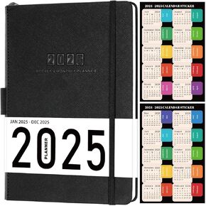 2024-2025 Planner - Weekly Monthly Planner 2024-2025, JUL 2024 - JUN 2025, 8.5" x 11", Leather Cover Planner 2024-2025 with Thick Paper, Back Pocket with Notes Pages - Black