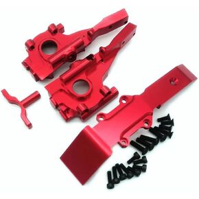 Aluminum Front Bulkhead Gear Box and Skidplate Red for Traxxas 1/16 Mini E-Revo Slash Summit 7030X 7043 7037