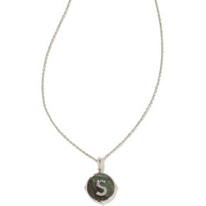 Kendra Scott Letter I 14k Gold-Plated Brass Disc Reversible Pendant Necklace in Iridescent Abalone, Fashion Jewelry for Women