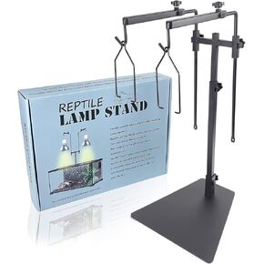 14.4" to 36.2" Adjustable Reptile Dual Heat Lamp Stand for Terrarium Metal Light Stand Floor Lamp Holder Heating Light Bracket Light Hanger for Fixing Porcelain, Deep Dome or Wire Clamp Lamp Fixtures
