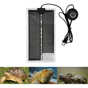 Reptile Heat Pad with 7 Button Temperature Adjustment, Under Tank Terrarium Heat Mat for Reptiles Tortoise Snakes Lizard Gecko Frog Hermit Crab and Other Small Animals, 7W Reptile Heating Pads