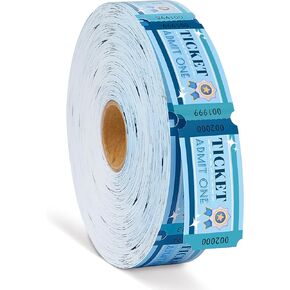 Roll Tickets Single Roll Raffle Tickets Admit One for Events, Classroom or School Prize, Family Games, Door Prizes (1000 Pcs)