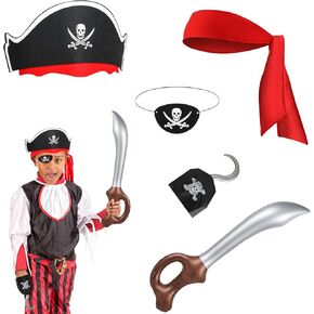 Pirate Accessories for Kids 5pcs Pirate Party Favors Pirate Theme Party Supplies for Kids Birthday Halloween Costume Masquerade