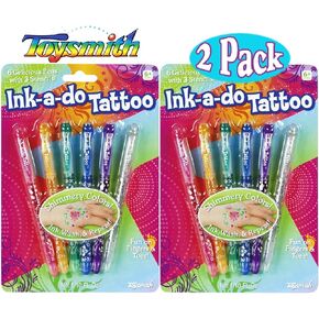 Toysmith Ink-a-Do Shimmery Tattoo Pens Bundle - 2 Pack