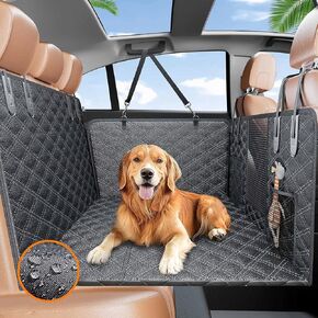 Back Seat Extender for Dogs, Hard Bottom Holds 450lbs, Safer Dog Car Seat Cover for Back Seat, Waterproof and Non-Slip with No Smell Material, Dog Hammock for Car, SUV, Truck