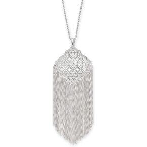 Kendra Scott Kingston Long Pendant Fringe Necklace for Women in Filigree, Fashion Jewelry