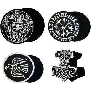 PatchShake 4 Pack Viking Embroidered Hook and Loop Patches for Backpack DIY