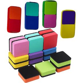 2-in-1 Dry Erase Erasers, Langqun 24 Pack Mini Magnetic Whiteboard Erasers,Chalkboard Erasers for School Classroom Teachers Supplies,Home,Office(8 Color)
