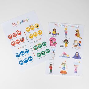 Heart Star Kids Feelings Chart and Emotions Chart - Mood Meter - My Feelings & My Calming Strategies Poster for Calming Corner - Emotional Regulation Tools for Kids - Social Emotional Learning