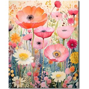 TUMOVO Paint by Number for Adults Flowers and Plants Paint Number Kits Floral Adults' Paint-by-Number Kits Color Paint by Number DIY Paint by Numbers Craft Kits for Adults, 16x20 Inch