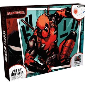 AQUARIUS Deadpool Art by Numbers - 16 x 20 inches Marvel Deadpool Themed Paint by Number for Adults & Kids - DIY Color by Number Paint Kit for Beginner - Officially Licensed