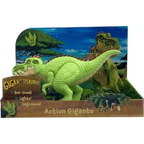 Gigantosaurus: Action Giganto - 14" Green Dinosaur Figure - Light-Up Spine, Roars, Walks & Stomps, Opens Mouth, TV Series Action Dino Toy, Kids Age 3+