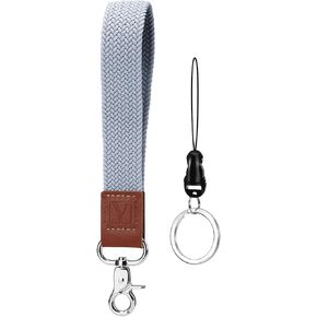 Keychain Wristlet, Stretchy Key Chain for Women Men, Soft Wrist Keychain Wrist Lanyard for Car Key Phone Wallet, Black