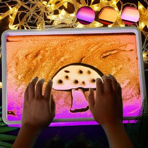 طاولة مضيئة للأطفال | صندوق إضاءة للرسم بالرمل | طاولة مضيئة للأطفال | ألعاب الطاولة الخفيفة | طاولة مضيئة للأطفال | ملحقات طاولة الإضاءة الحسية | 3 أوضاع، تعتيم 10 مستويات 16 بوصة (أرجواني)