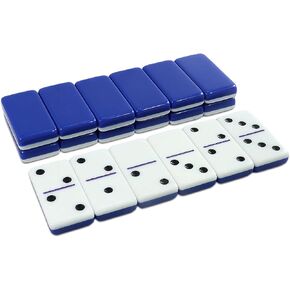 مجموعة الدومينو للبالغين، مجموعة ألعاب دومينو مزدوجة 6 مع 28 بلاط دومينو مزدوجة مع صناديق هدايا راقية - 7 نرد متعدد السطوح - ألعاب لوحية كلاسيكية (وردي فاتح) in Kuwait