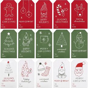 Beautiful Christmas Gift Tags Stickers - 210 Quality Doodle Sticker Labels for Personalizing Your Holiday Presents - Spread Joy and Cheer with These Festive Christmas Name Tags