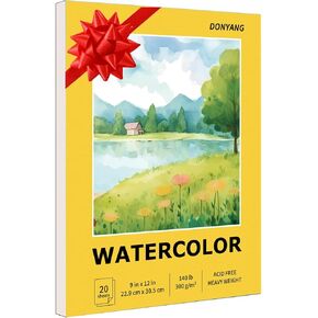 لوحة ورق بألوان مائية، ورق ألوان مائية مقاس 9 × 12 بوصة، كتاب رسم رسم للفنان 140 رطل/300 جرام في المتر المربع، لوازم فنية للأطفال والمراهقين والبالغين، ألوان مائية، مجموعة ألوان مائية، لوحة حامل قماشية، مجلة، أصفر