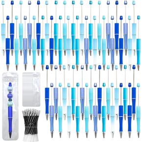 150 Pieces DIY Beadable Pen Kit – 50 Plastic Ballpoint Pens with Refills & Bags – School Supplies, Office Accessories, & Decorative Items for Students & Teachers (Multicolor)