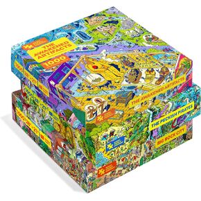 Magic Puzzles 3-Pack • Series Four • Big Rock City, The Awakened Artifacts, & The Peckish Pirates • 1000-Piece Jigsaw Puzzles from The Magic Puzzle Company