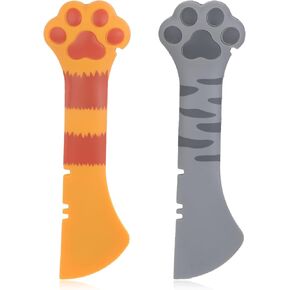 TIESOME 2 Pack Dog Cat Food Spoon, Cat Wet Food Spoon Mini Spatula for Pet Canned Food Cute Cat Paw Spoons for Wet And Dry Food Silicone Spatula Scoop Can Spoons for Animal Feeding