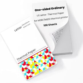 COLORWING Thermal Printing Paper 8.5x11in - Multipurpose Paper Compatible for HPRT MT800 MT800Q Phomemo M08F and Brother PJ762 PJ763MFi Portable Printers, US Letter Size (200 sheets)