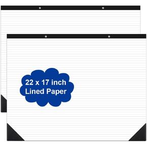 Yaridar Large Lined Paper Pad - 22" x 17" Ruled Notepad, 50 Sheets/100 Pages Legal Pads, 100 gsm White Paper Notepad Desk Pad for School, Home, Office, Business