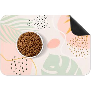 Dog Food Mat, Boho Pet Food Mat, Super Water Absorbent, Non Slip Placemat for Pets Bowl and Water Bowl, Machine Washable, Feeding Mats for Dog Cat Pet, Large 16'' x 24''(Tribal)