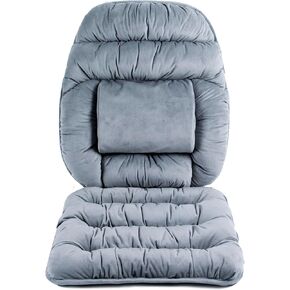 ALIBO Large Size Nonslip Back Support Cushion Low Back Pain Relief Pillow Seat Cushion with Lumbar Rest for Office Chair,Recliner,Rocking Chair,Wheelchair,Auto Car with Long Adjustable Straps
