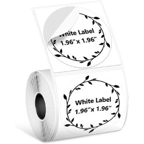 Phomemo Transparent Thermal Labels for M110/M220/M221/M120/M250 Label Maker,1.96"x1.96"(50x50mm),140 Labels/Roll, Multi-Purpose Self-Adhesive Phomemo Original Labels for Barcode/Logo/Business/Home Tag