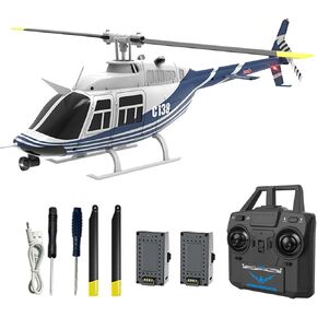 C138 طائرة هليكوبتر للتحكم عن بعد، طائرة هليكوبتر Bell206 2.4 جيجا هرتز 4CH أحادية المروحة Aileron RC طائرة بنقرة واحدة للإقلاع والهبوط جيروسكوب سداسي المحاور، إعداد ضغط الهواء in Kuwait