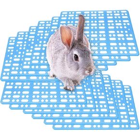 Hamiledyi 12 Pcs Rabbit Cage Mats Small Animal Plastic Feet Pads Floor Mat for Pet Cats Dogs Bunny Hamster Rat Chinchilla Guinea Pig(Green)