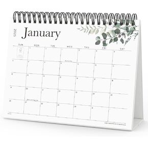 Cabbrix Small Desk Calendar 2025-2026, 8" x 6" Standing Flip Desktop Calendar from January 2025 to June 2026, Aesthetic Monthly Stand Up Calendar with To Do List and Stickers for Home Office School