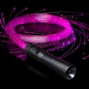 GloFX Cosmic Cable [PROGRAMMABLE LED Fiber Optic Light Cable] 6 Ft 360° Swivel 8 mm Diameter - Bright Light Up Rave Toy | EDM Flow Toy Light Painting