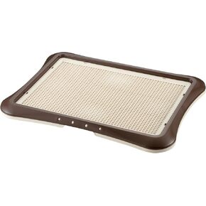 Richell Paw Trax Mesh Training Tray, Brown 25.2 x 18.9 x 1.6" | Richell Paw Trax Mesh Training Tray: Puppy Potty Pad Holder for Indoor Use, Anti-Chewing and Tearing, Ideal for Potty Training Puppies