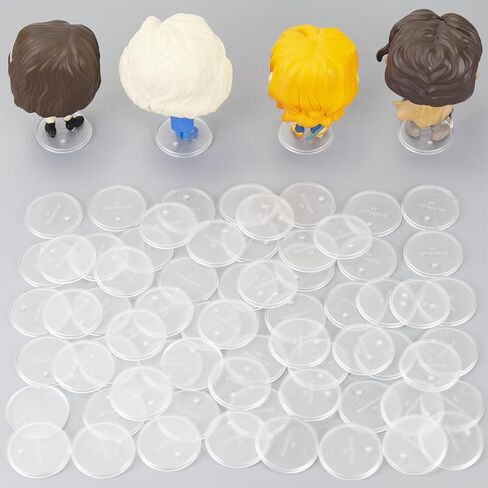 60PCS Figure Stand Base with 120PCS Adhesive for 4 Inch Fuko Pop, 1.97 Inch Black Round Plastic Bases No Peg, Doll Model Storage Organizer Display Holder Accessories for Action Figures in Saudi Arabia