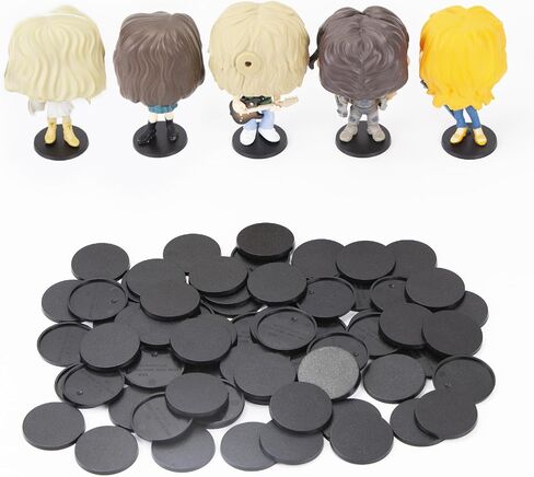 60PCS Figure Stand Base with 120PCS Adhesive for 4 Inch Fuko Pop, 1.97 Inch Black Round Plastic Bases No Peg, Doll Model Storage Organizer Display Holder Accessories for Action Figures in Saudi Arabia