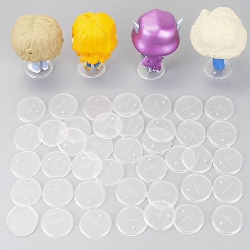 60PCS Figure Stand Base with 120PCS Adhesive for 4 Inch Fuko Pop, 1.97 Inch Black Round Plastic Bases No Peg, Doll Model Storage Organizer Display Holder Accessories for Action Figures in Saudi Arabia