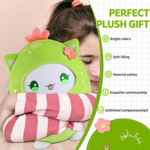 12" Cute Plush Pillow Stuffed Animal, Soft Kawaii Plushie Gift for Kids (Strawberry Cat) in Saudi Arabia