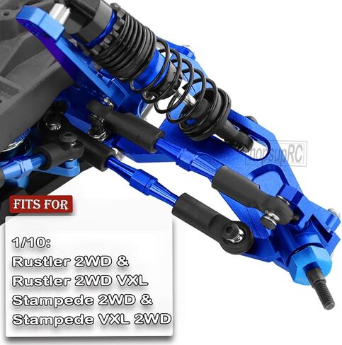 ترقيات جزء لـ 1/10 Stampede/Rustler 2WD، عمود القيادة والصدمات CVD&RC ومشابك ربط قابلة للتعديل ووصلات كامبر وكتلة ذراع وعجلة وكتل توجيه وحاملات المحور الخلفي، محور العجلة السداسي والمحور السداسي، أزرق in Saudi Arabia