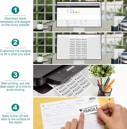 Address Labels 1"x2-5/8" Shipping Mailing Labels for Printer Printable Sticker Labels White Matte Paper for Office, Home (25 Sheets, 30-UP) in Kuwait
