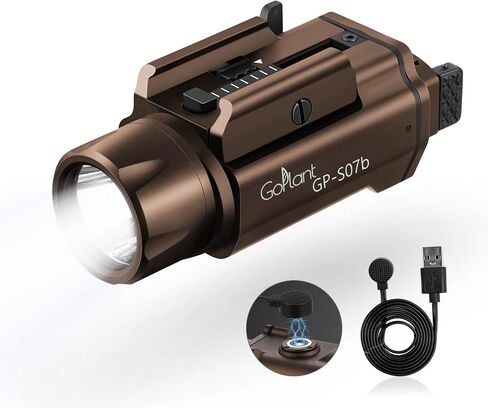 مجموعة ضوء الليزر GOPLANT 1500 Lumens - ضوء LED قابل للتعديل ومصباح ليزر أخضر، ضوء تكتيكي مدمج قابل لإعادة الشحن مغناطيسي لسكة Picatinny أو GL in Kuwait